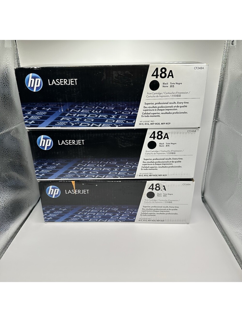 LOT OF 3 NEW HP 48A Black LaserJet Toner Cartridges CF248A Genuine OEM Sealed